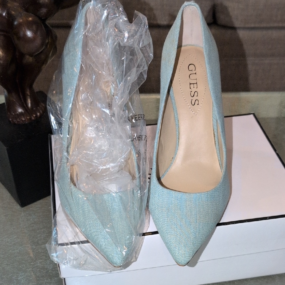 GUESS Denim Light Blue Women's Heels New